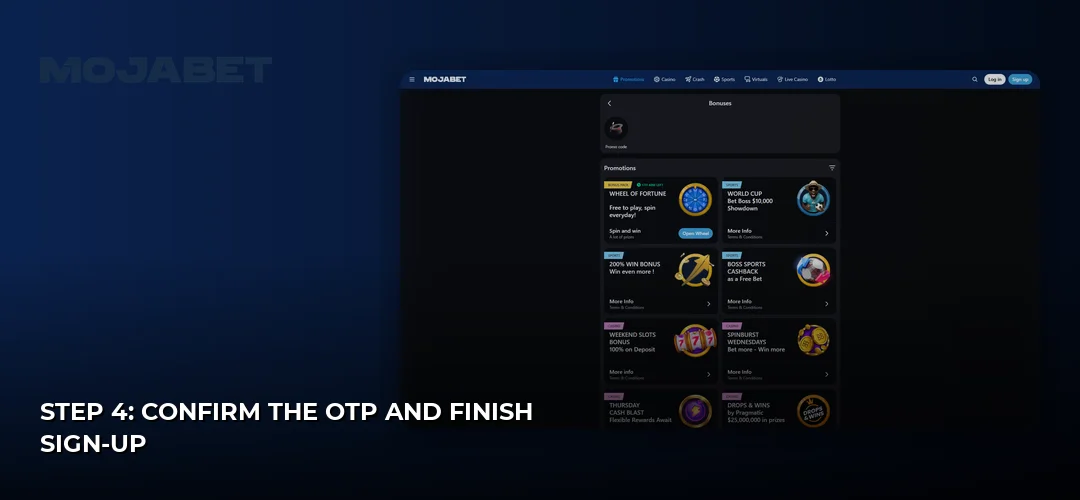 Mojabet promotional banner