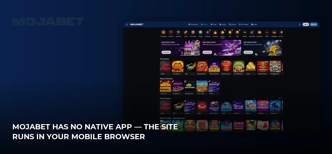 Mojabet promotional banner